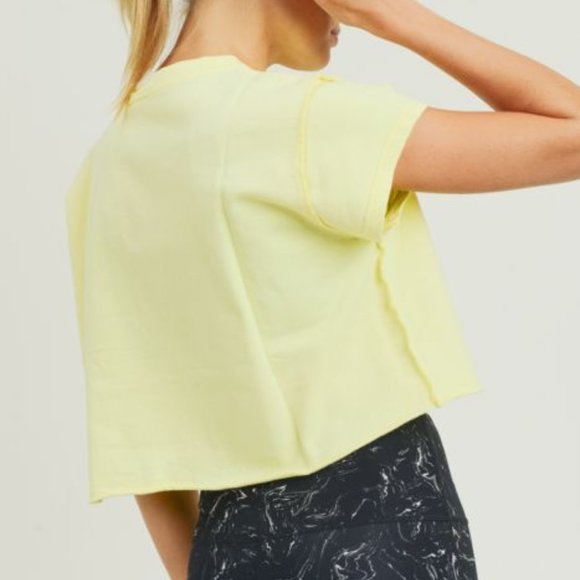 Cap Sleeve Crop Top With Raw Edges, 100% C… - Picture 5 of 12